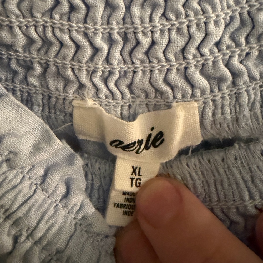 Aerie XL Light Blue Linen Shorts - Picture 2 of 6